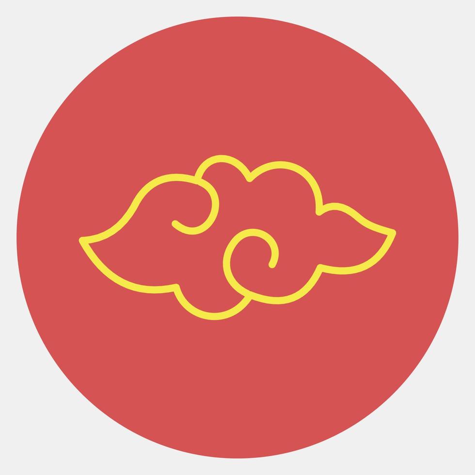Icon auspicious clouds. Chinese New Year celebration elements. Icons in red style. Good for prints, posters, logo, party decoration, greeting card, etc. vector