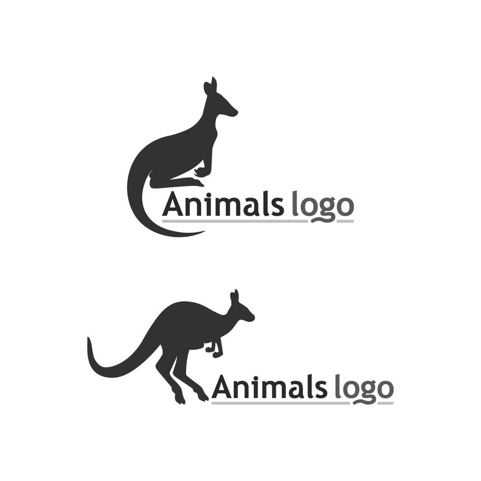 logotipo de animal canguro e ilustración vectorial de diseño vector