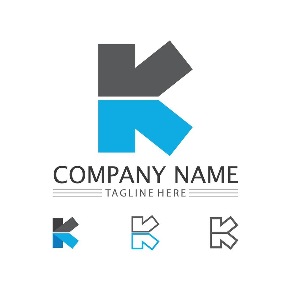 Letter K logo icon illustration design template.Graphic Alphabet Symbol for business finance logotype. Graphic Alphabet Symbol for Corporate Business Identity. vector