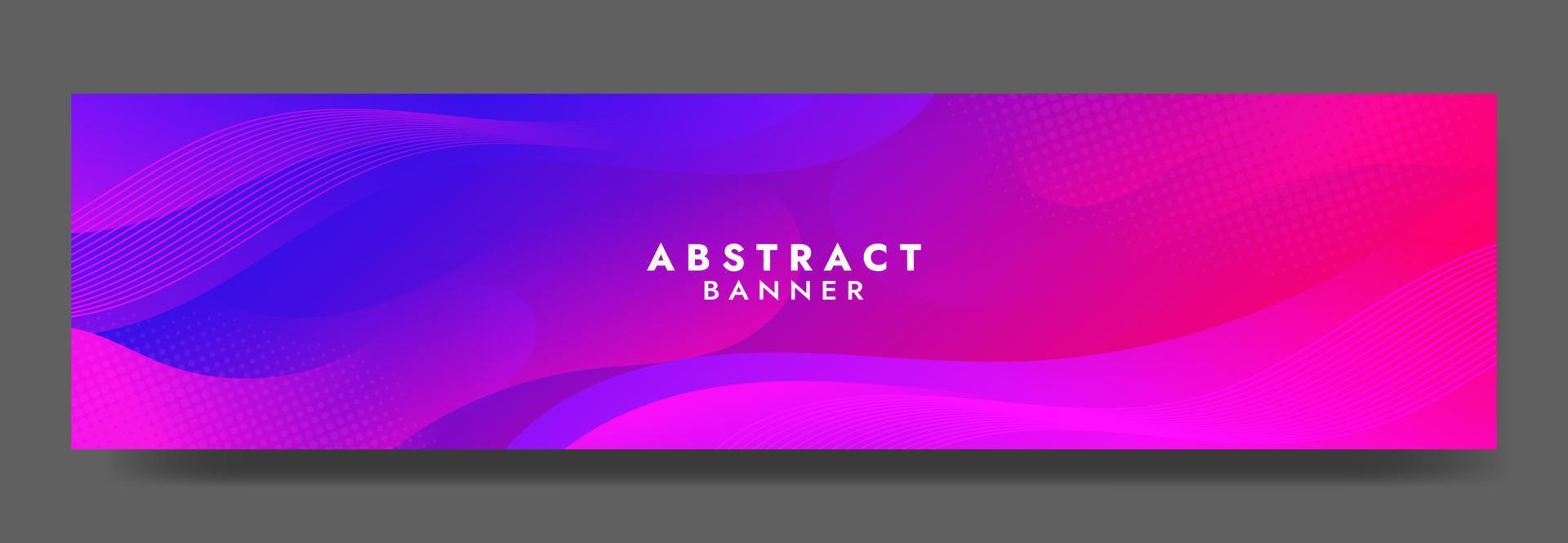 Abstract Blue Purple Fluid Wave Banner Template vector