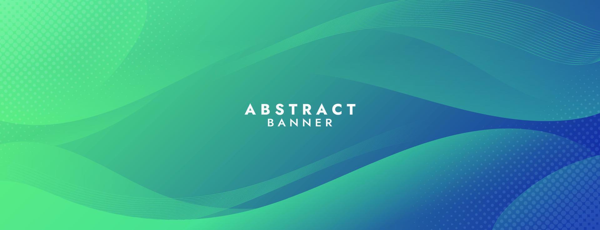 Abstract Green Blue Fluid Wave Banner Template vector