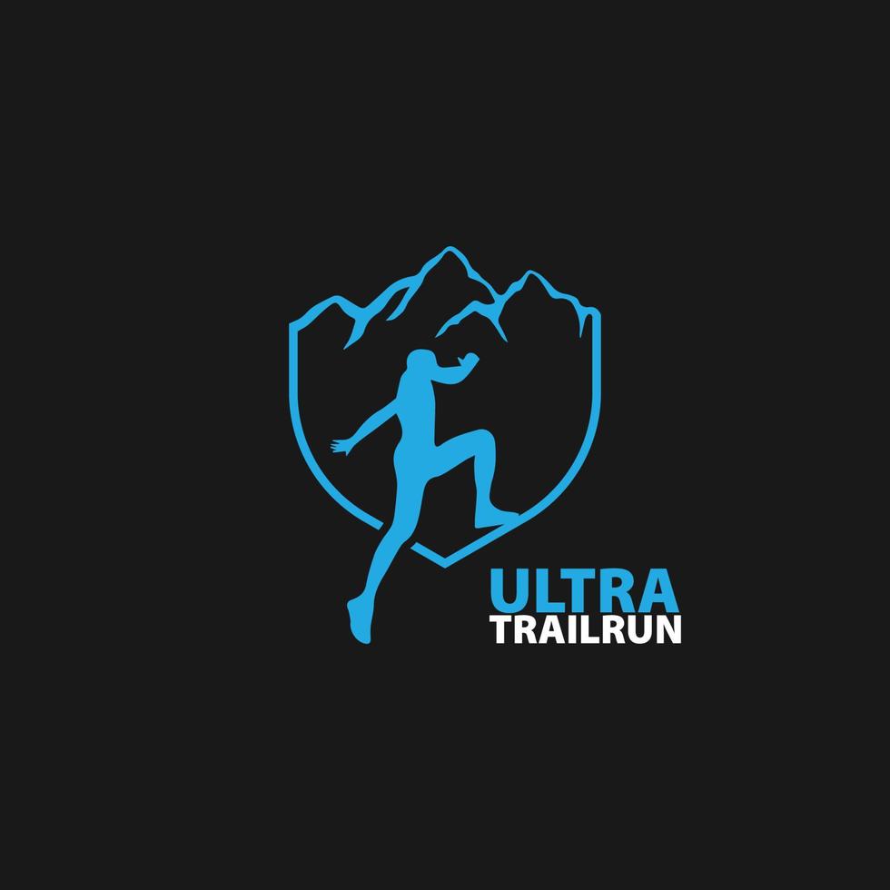 ultra trail run logo vector