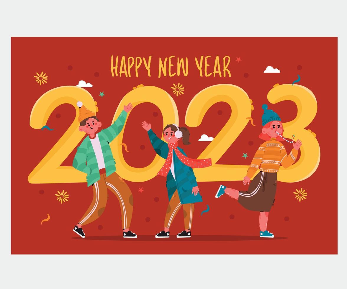Happy New Year 2023 Greeting Illustration vector