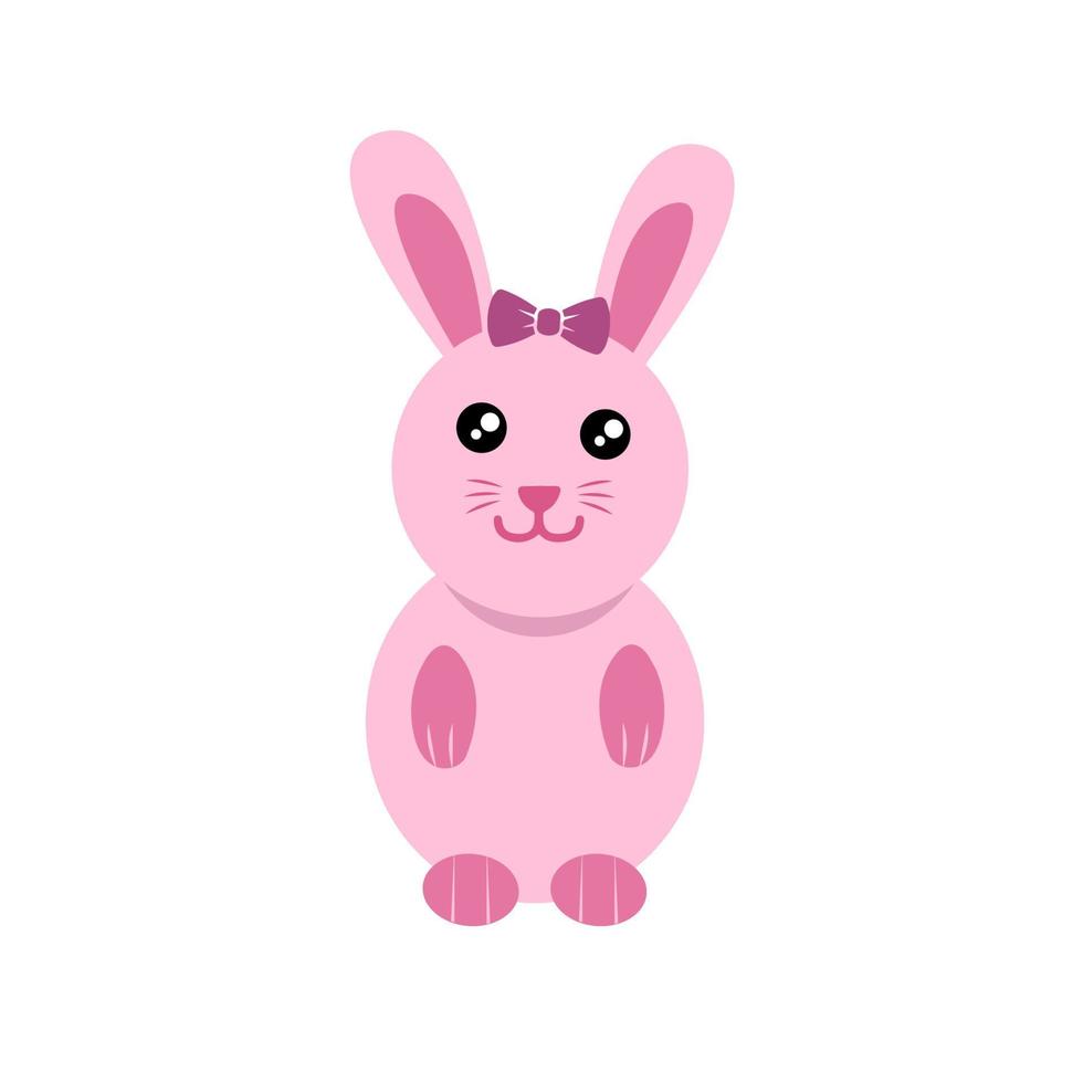 conejo bebe lindo vector de conejito rosa sobre un fondo blanco. hermoso cachorro