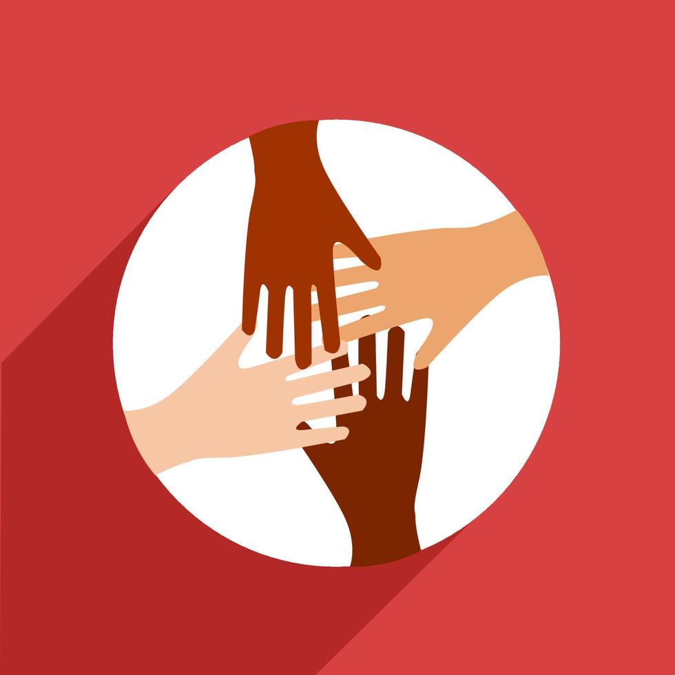 No racism on a red background illustration vector