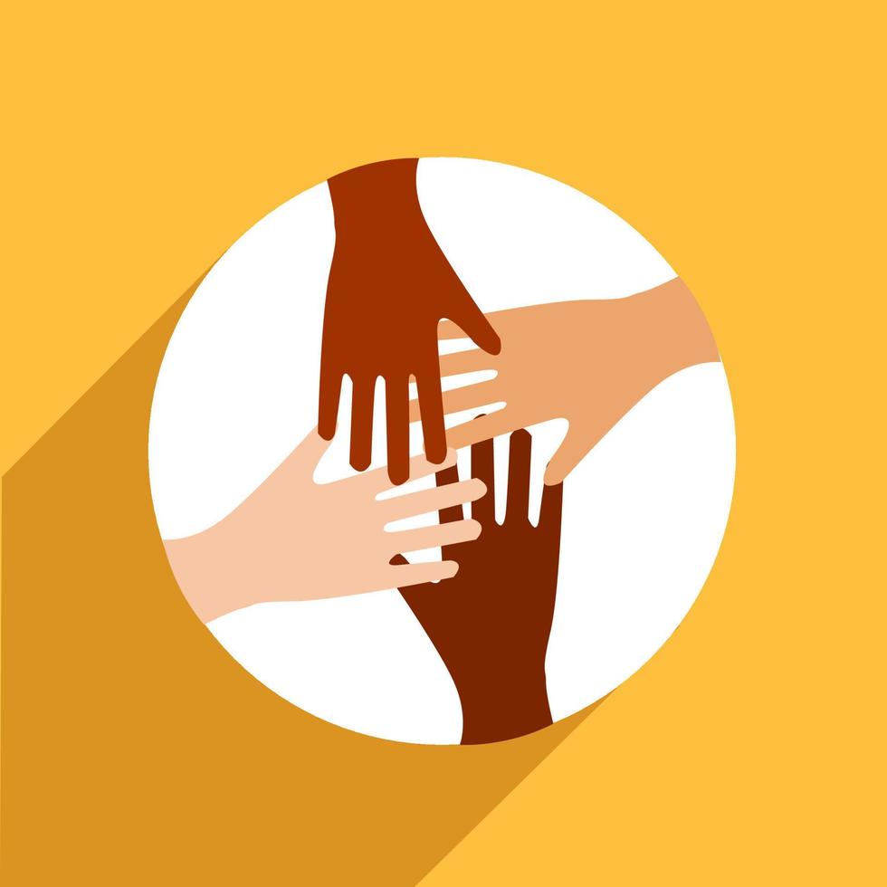 No racism icon on a yellow background vector