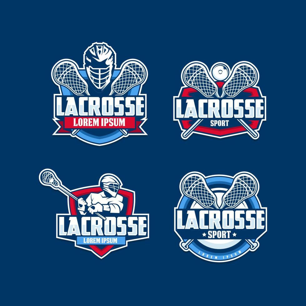 plantilla de diseño de insignia de logotipo de lacrosse vector