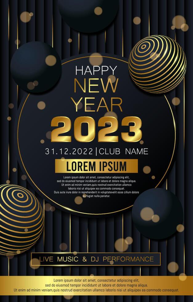 Modern New Year Party Invitation Poster vector
