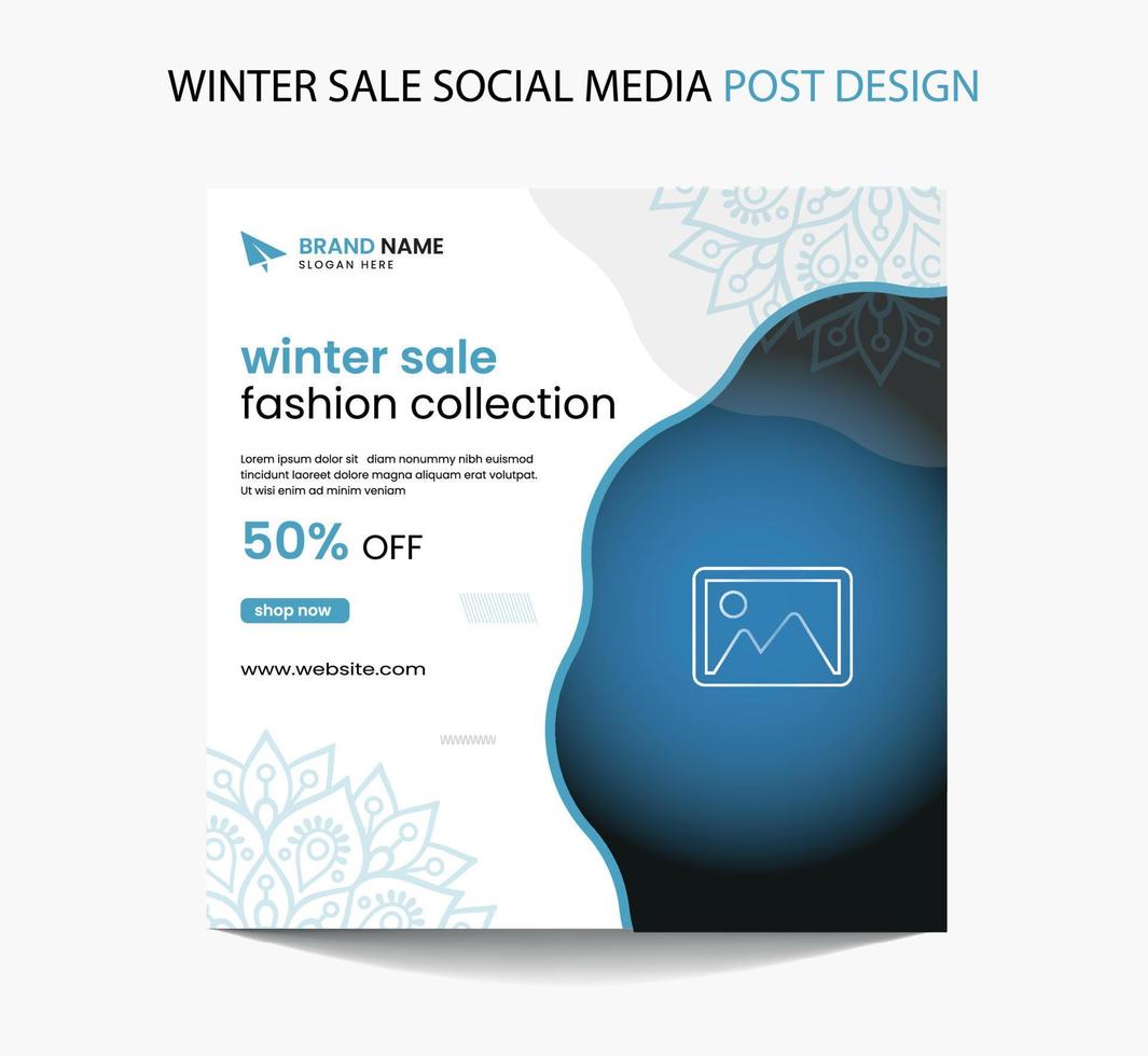 Winter holidays square template .Winter sale,Merry Christmas and Happy New Year vector