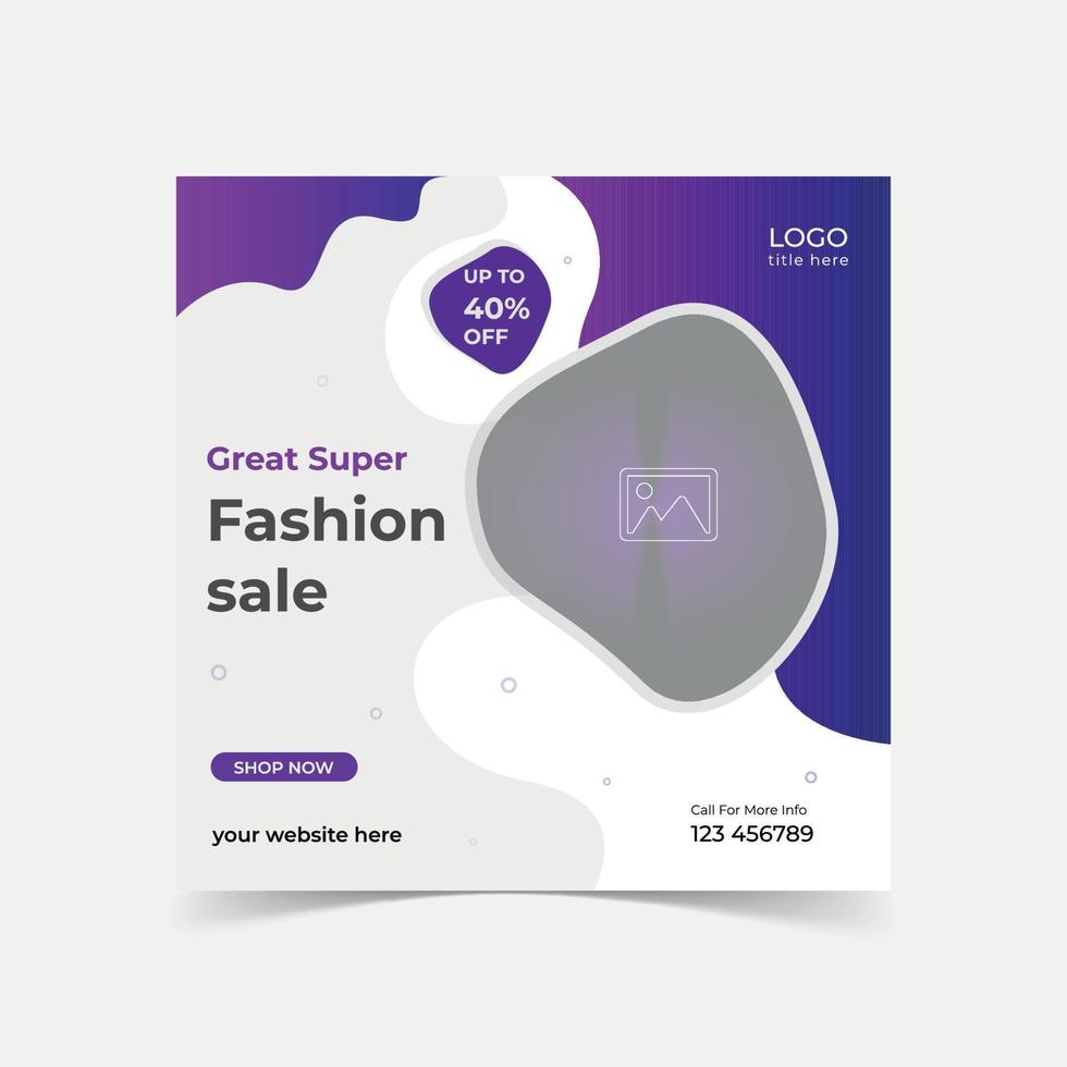 winter fashion sale social media post design vector