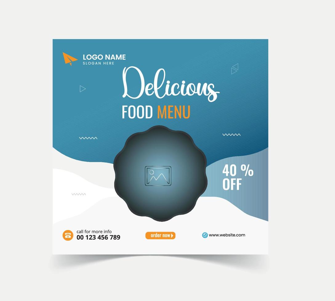 pure food menu social media post design vector