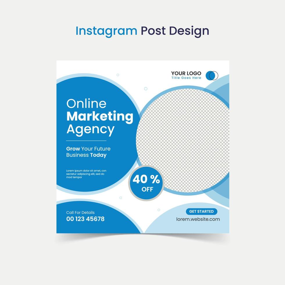 online marketing social media post design vector