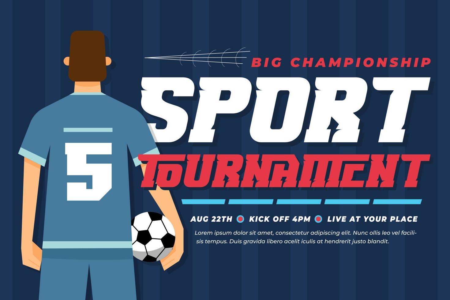 Football tournament sport event background design template easy to customize vector