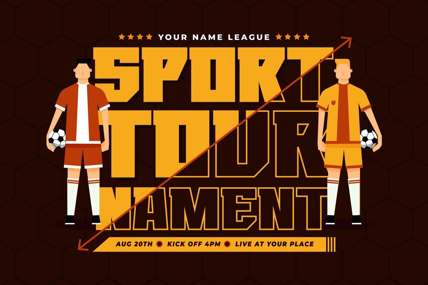 Football tournament sport event background design template easy to customize vector