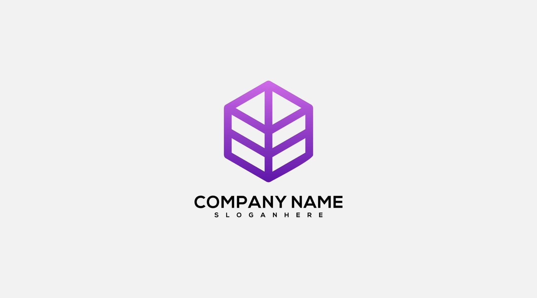 leaf hexagon gradient logo illustration vector