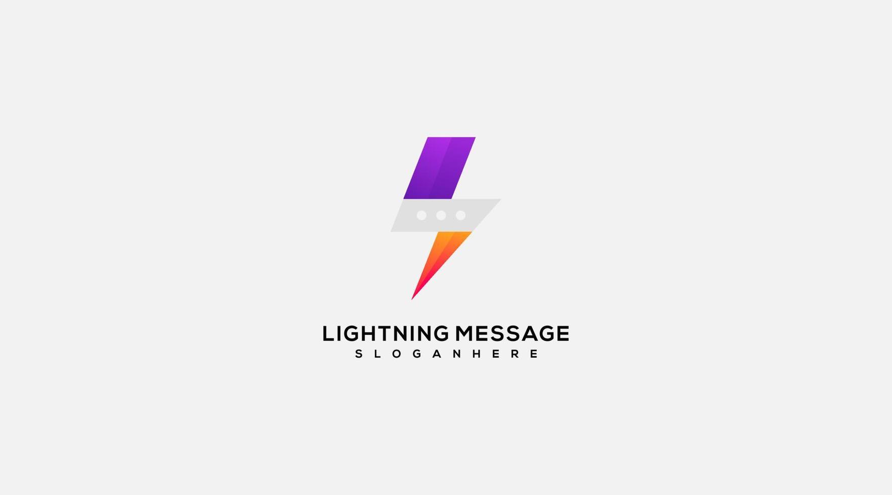 Lightning message vector logo design illustration