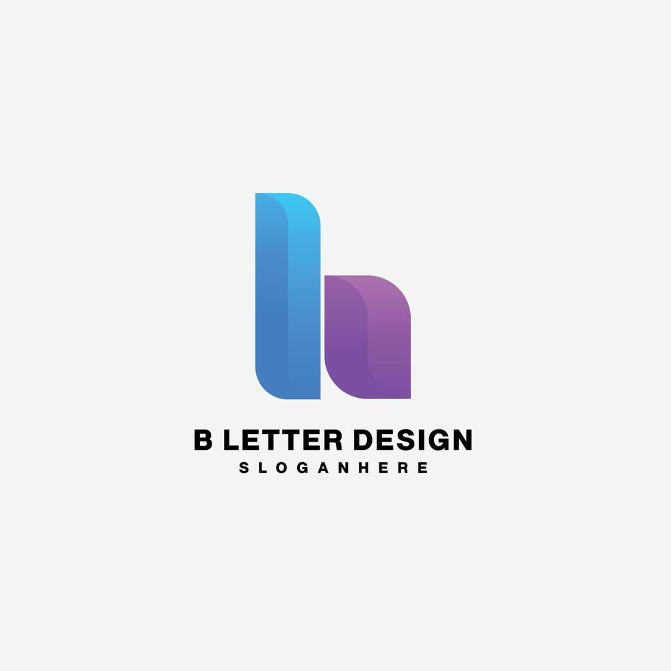b letter design gradient color symbol vector