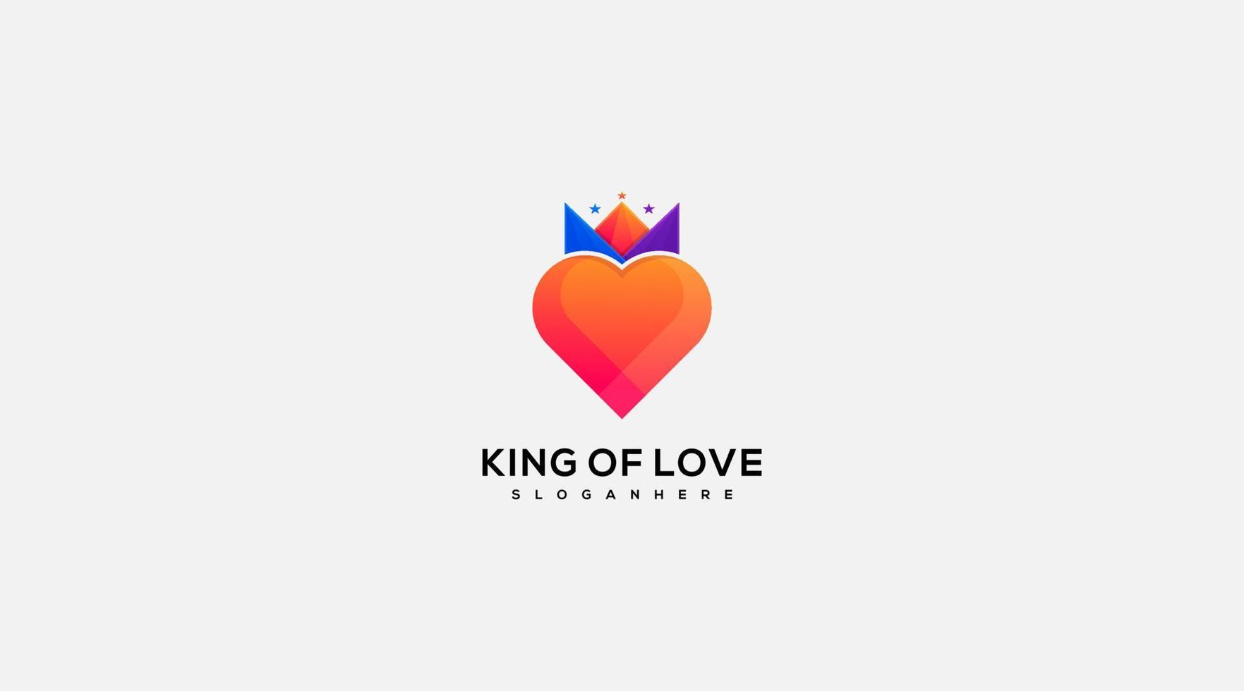 icono de ilustración de logotipo de diseño de vector de rey de amor