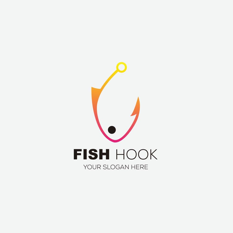 fish hook gradient colorful vector icon