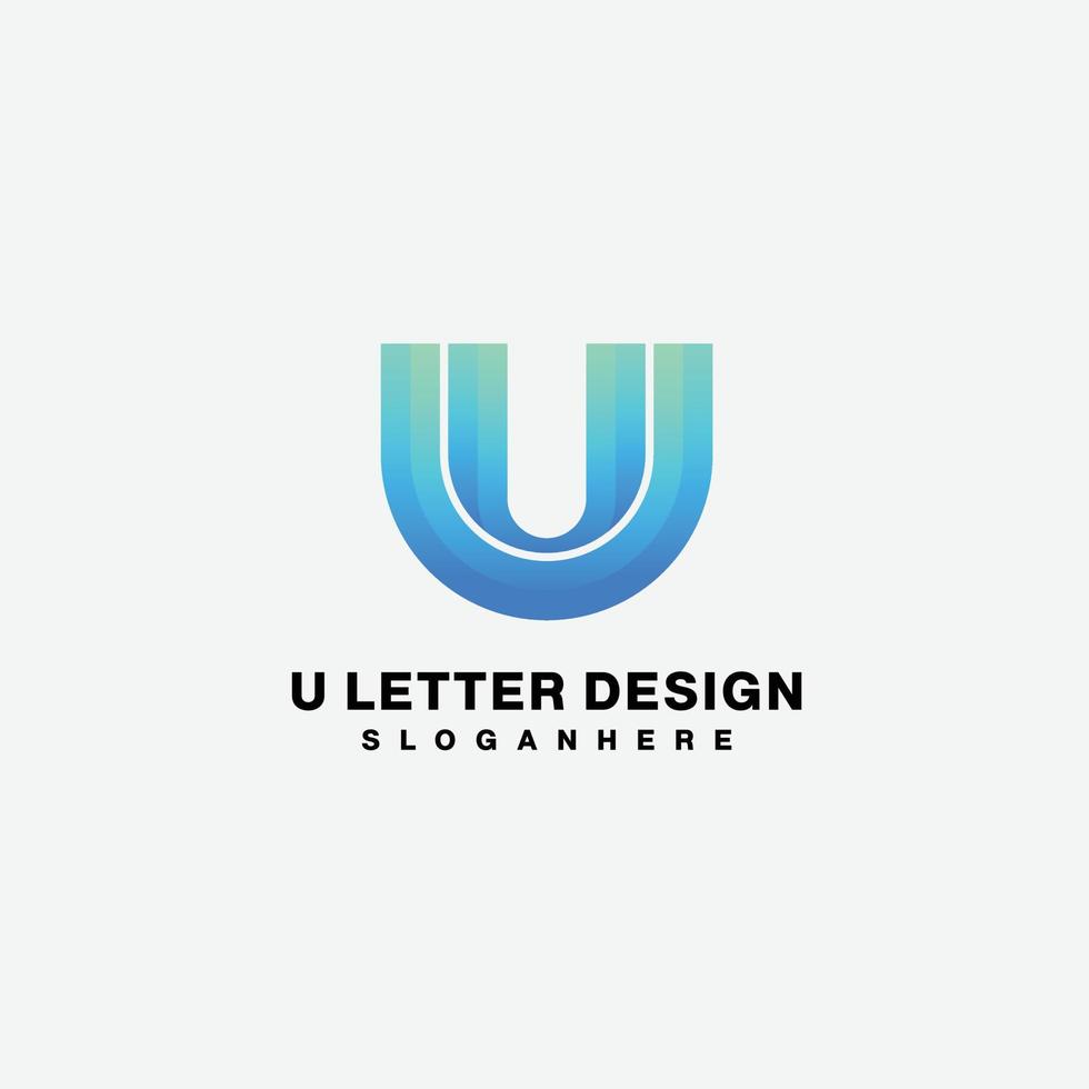 u letter design logo gradient colorful symbol vector