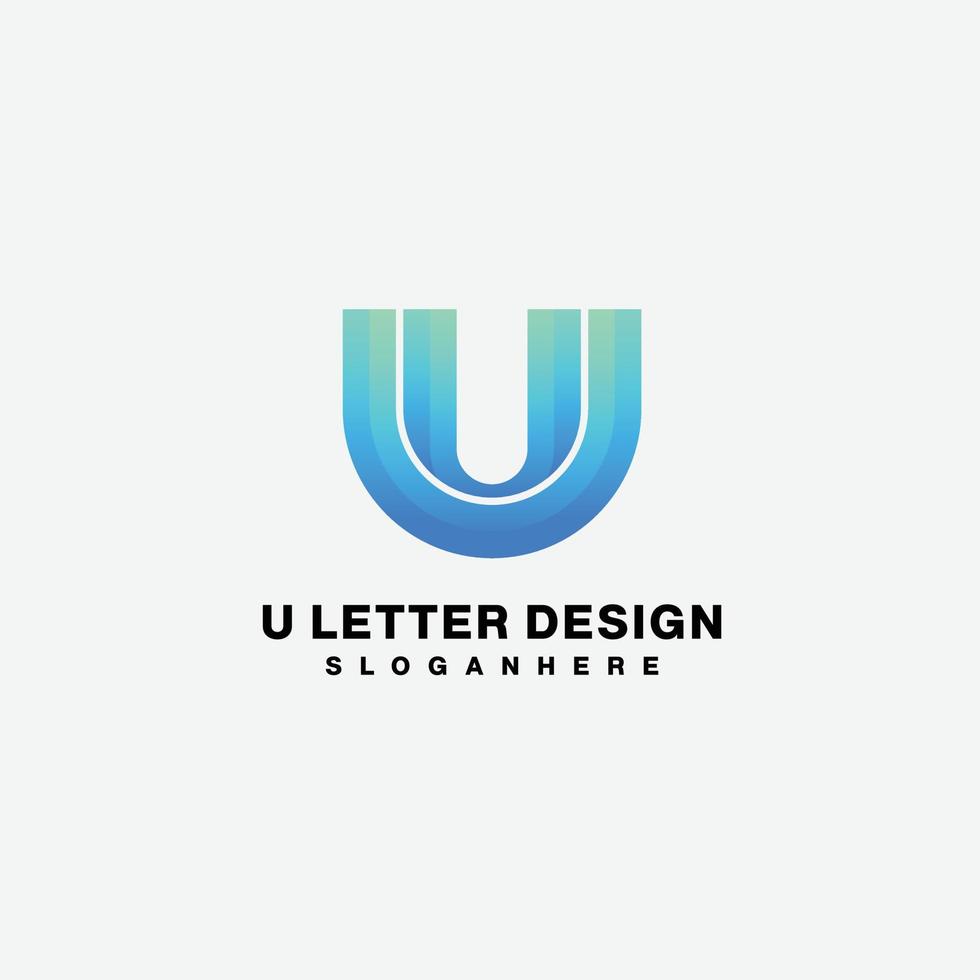 u carta diseño logotipo degradado colorido símbolo vector