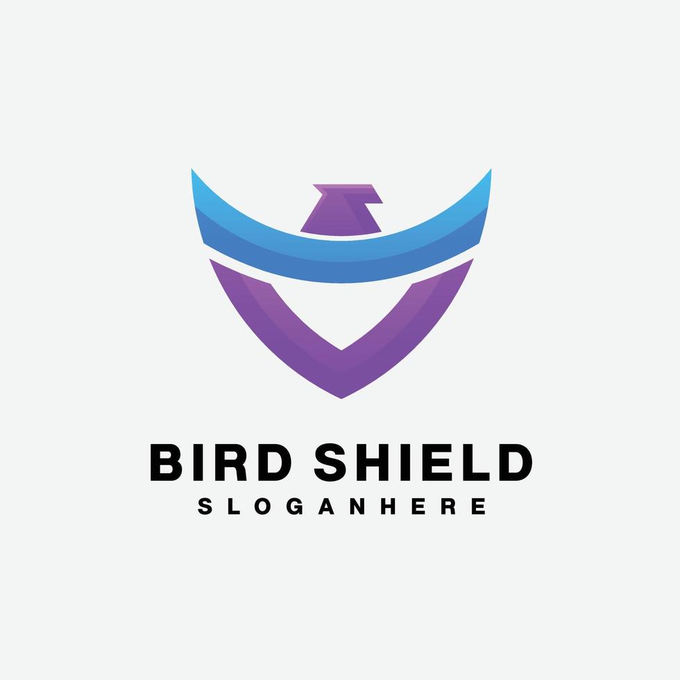 bird shield icon design vector logo symbol colorful