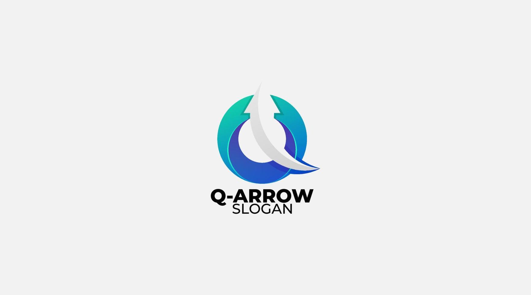 Letter Q arrow vector design logo template icon