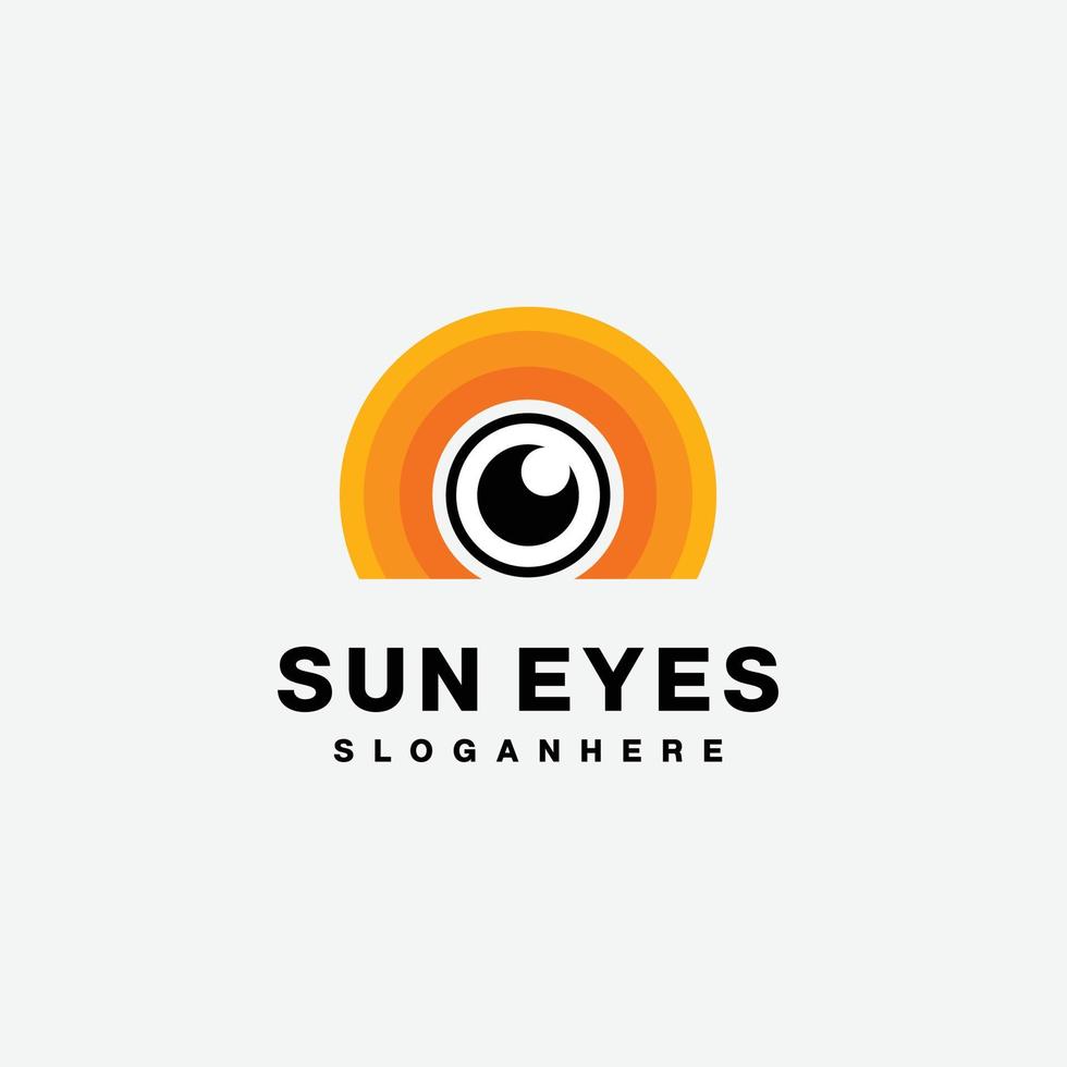 sol ojos diseño vector gradiente ilustración logo