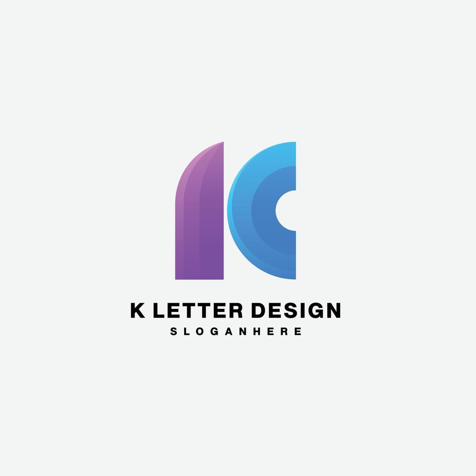 ilustración de diseño de logotipo de vector de letra k