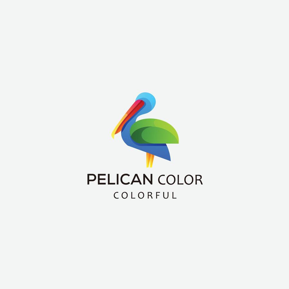 pelícano logo vector gradiente colorido ilustración