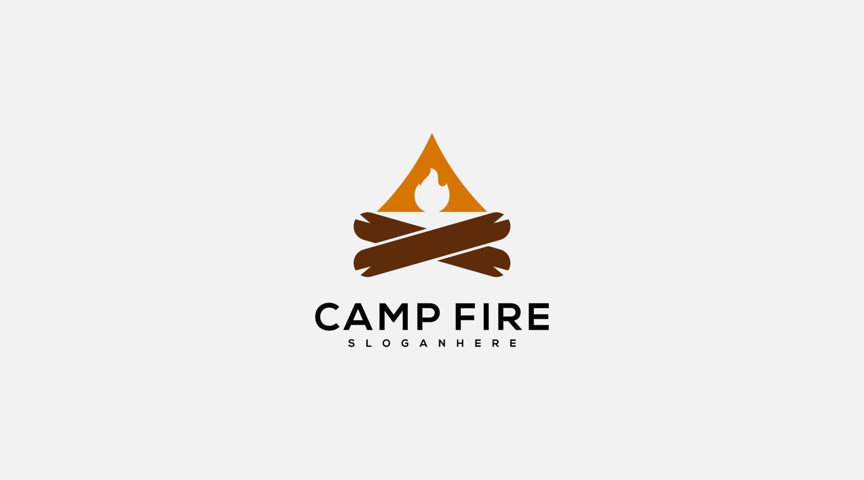 gradiente de plantilla de logotipo de diseño de vector de fuego de campamento