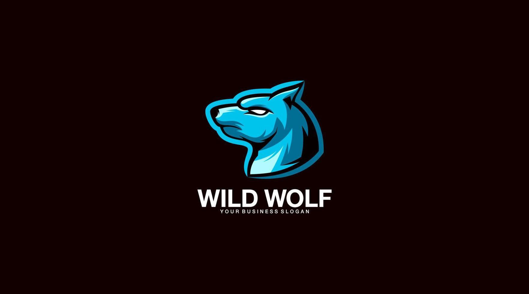 Wild wolf vector logo design illustration