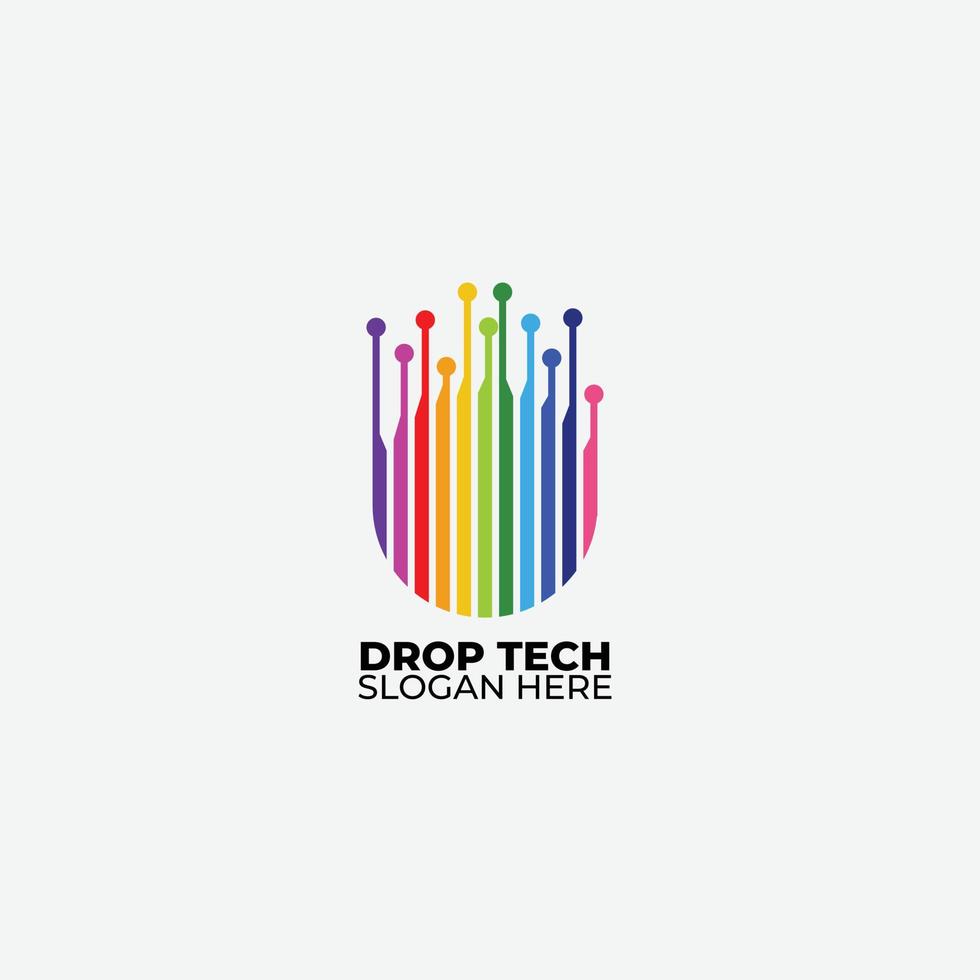 drop tech logo icon vector gradient symbol