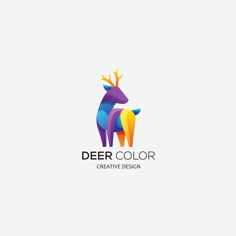 venado diseño vector logo degradado colorido