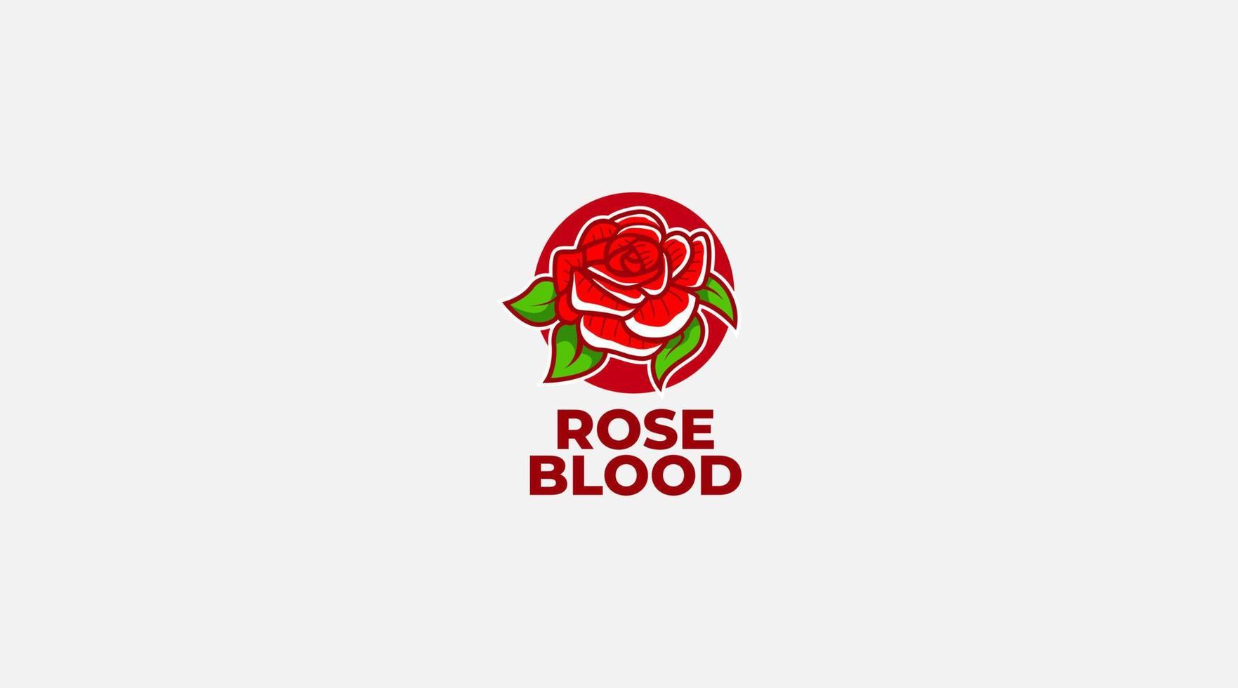 Rose blood vector logo design illustration symbol