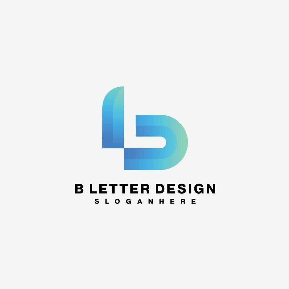 letra b símbolo logo degradado colorido vector