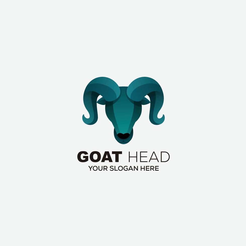 goat head design logo gradient vector color