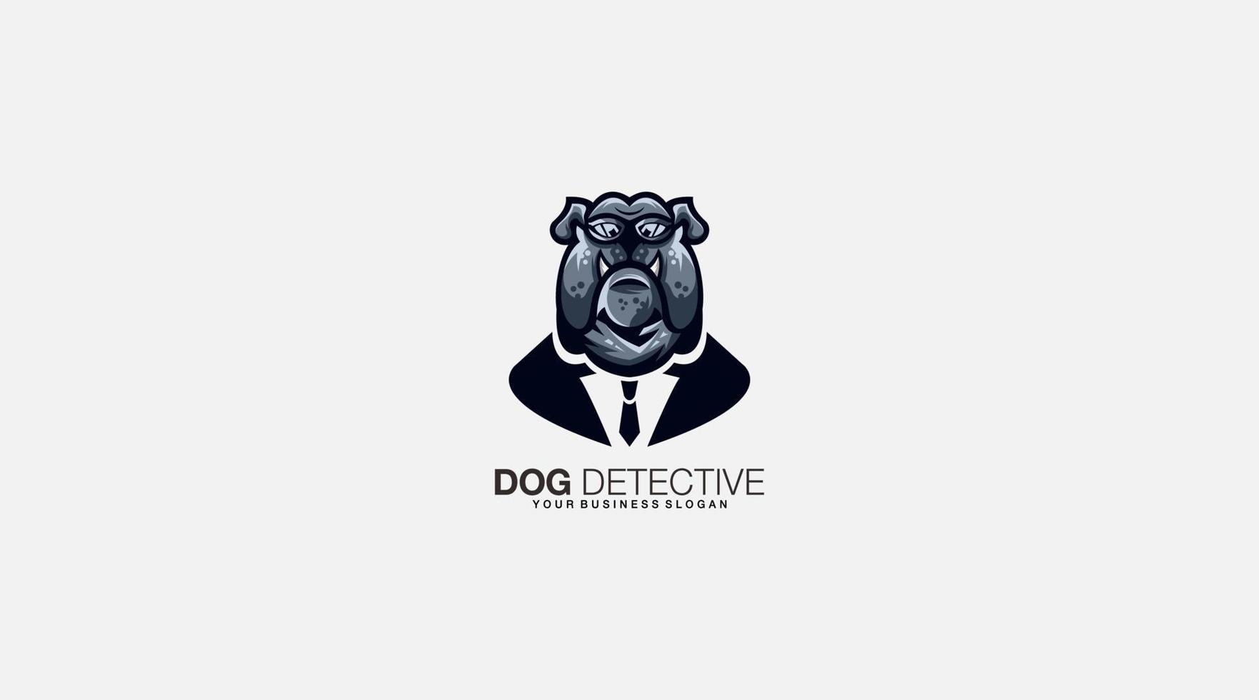 Dog detective vector logo design illustration icon