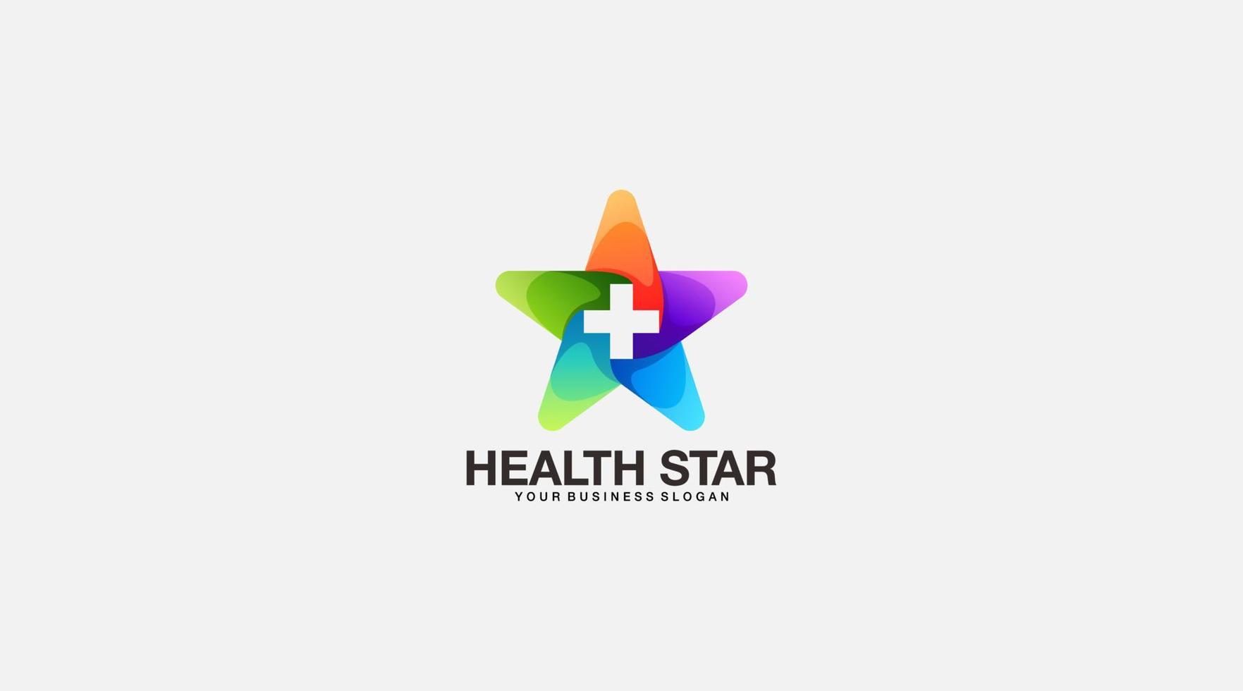 Gradient health star vector logo design