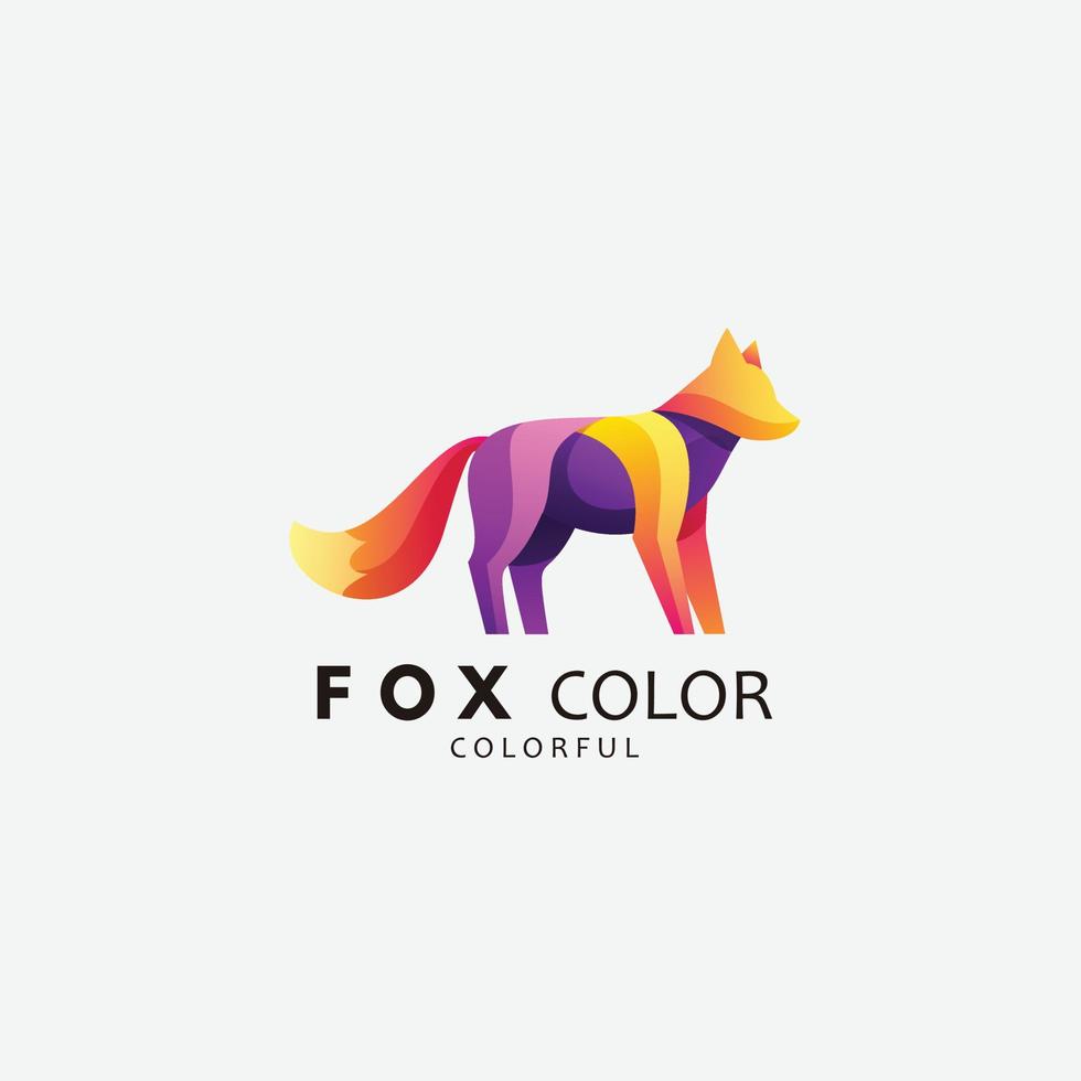 fox logo diseño logo degradado colorido vector
