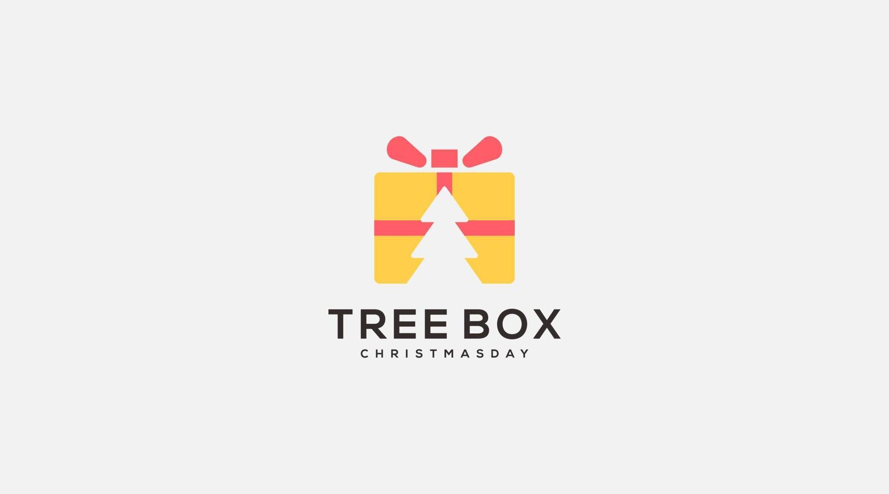icono de plantilla de diseño de logotipo de vector de caja de árbol