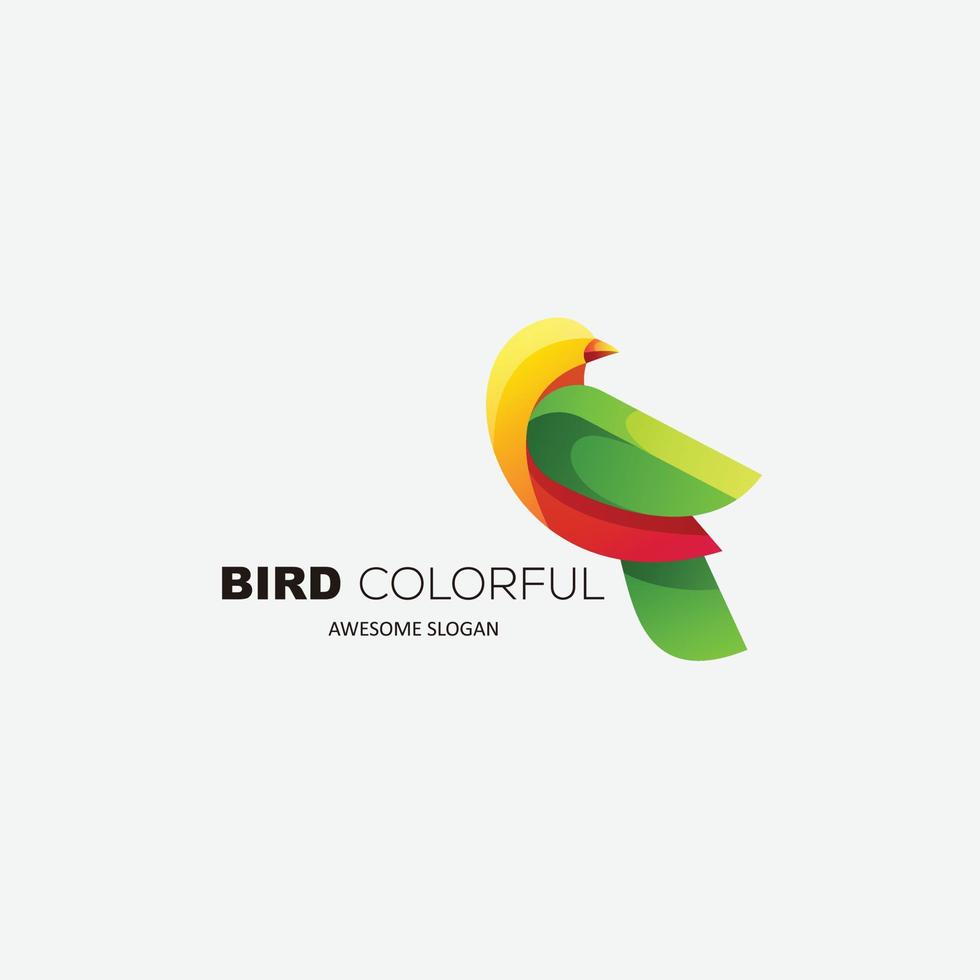 bird logo design gradient colorful illustration vector