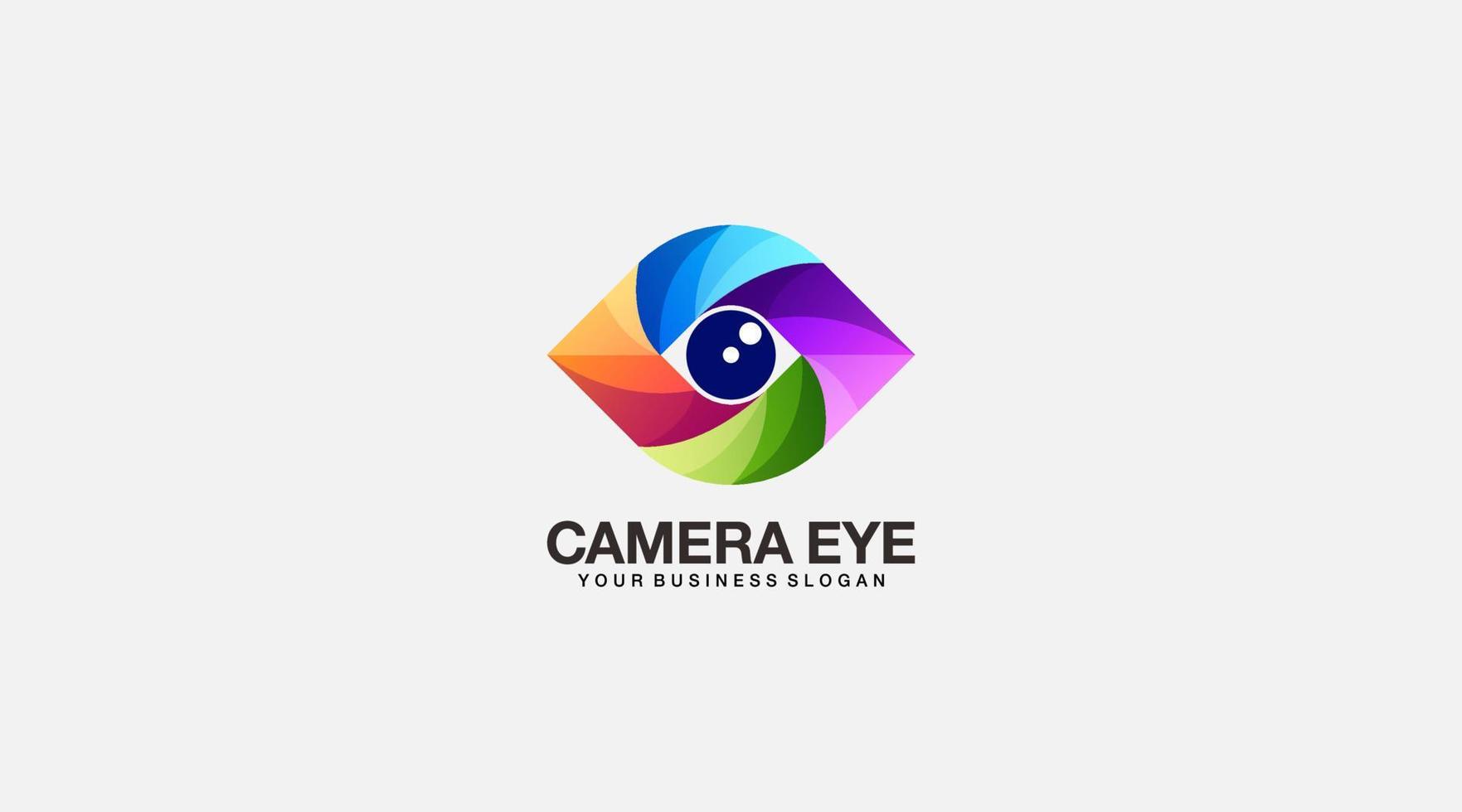 logotipo de plantilla de diseño de vector de ojo de cámara degradado