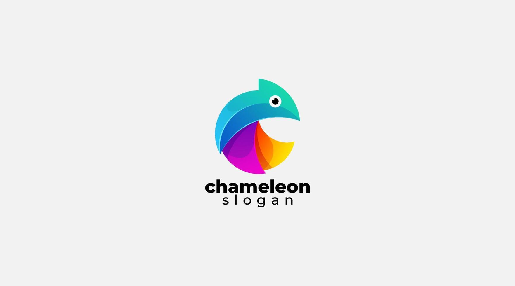 Gradient chameleon vector icon logo design illustration