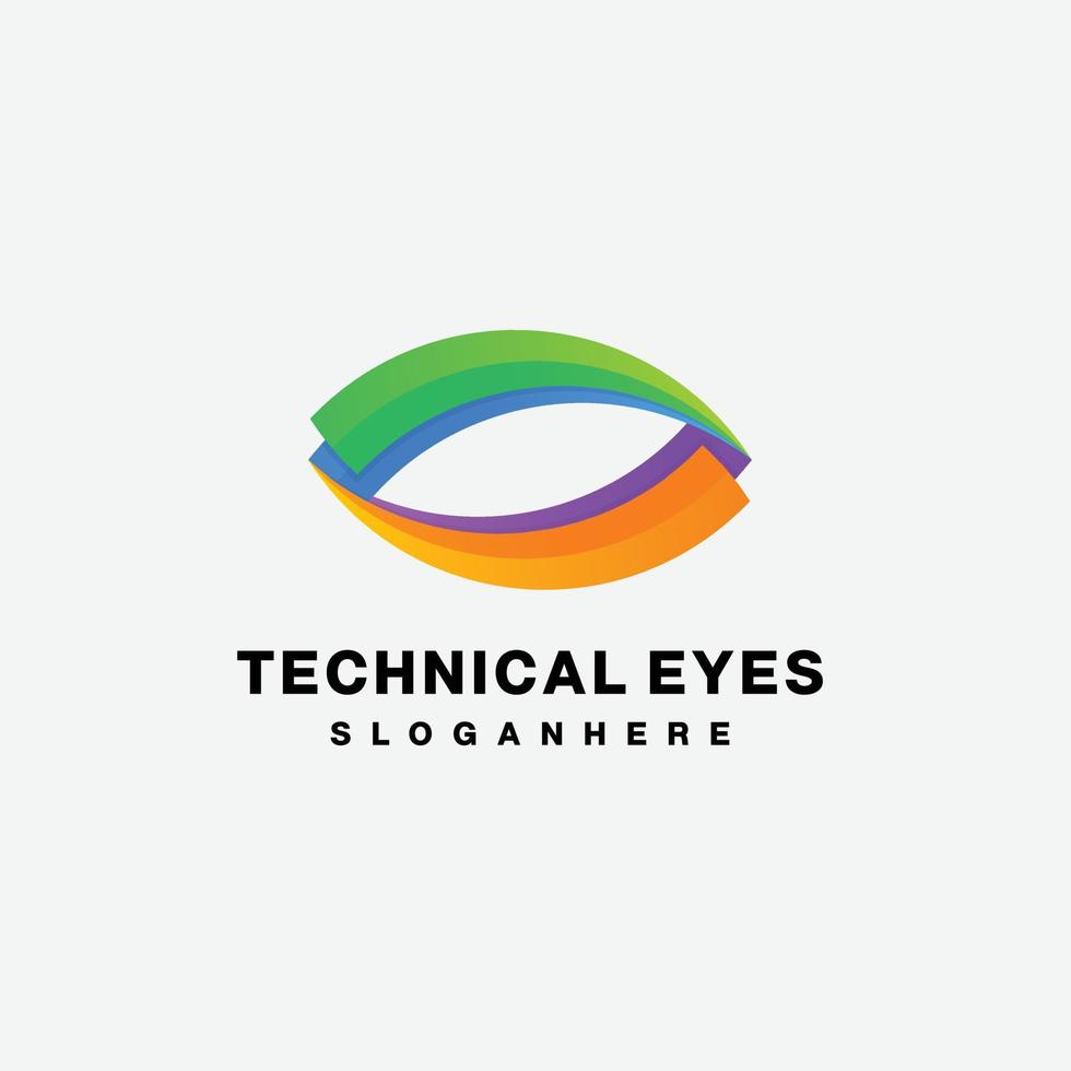 gradient technical eyes design icon illustration vector