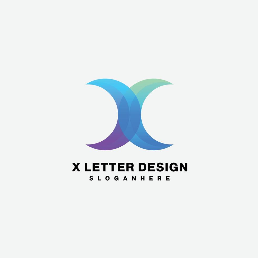 x letter design logo gradient colorful initial vector