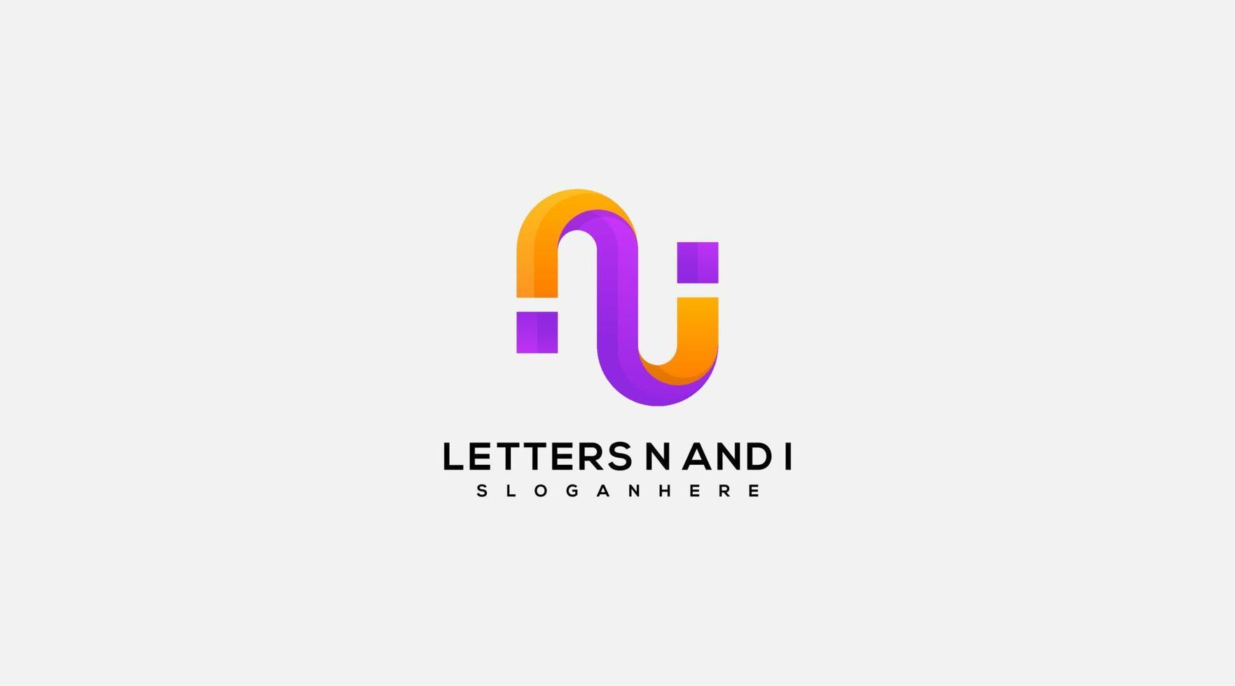 Letter N and I logo design vector illustration