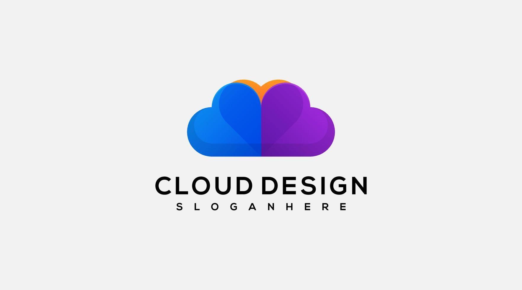 icono de plantilla de logotipo de vector de diseño de nube