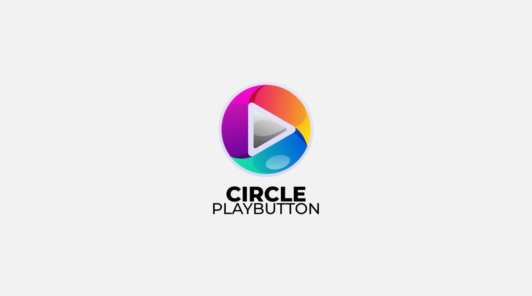 Gradient circle play button vector logo design template