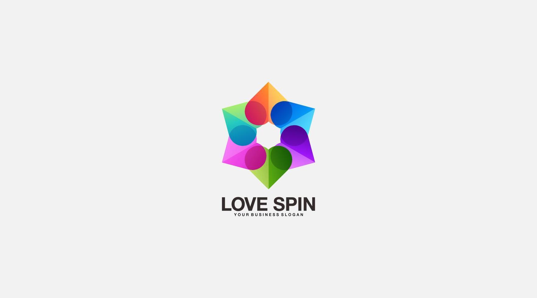 Gradient Love spin vector design template logo icon